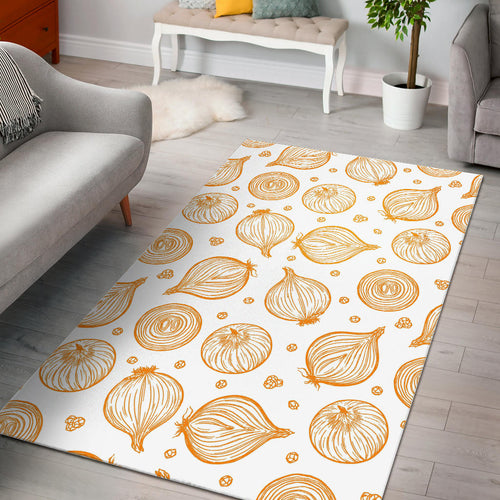 Hand Drawn Onion Pattern Area Rug