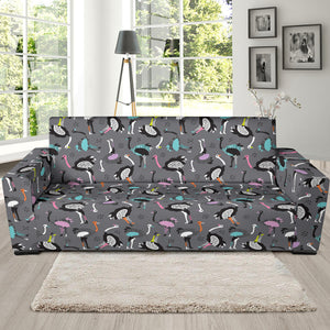 Ostrich Pattern Print Design 01 Sofa Slipcover