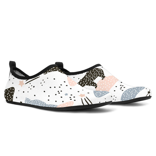 Polar Bears Star Poka Dot Pattern Aqua Shoes