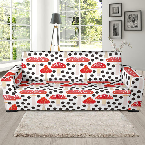 Red Mushroom Dot Pattern Sofa Slipcover
