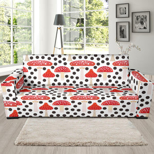 Red Mushroom Dot Pattern Sofa Slipcover