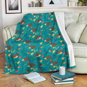 Hedgehog Pattern Print Design 01 Premium Blanket