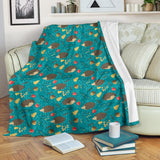 Hedgehog Pattern Print Design 01 Premium Blanket