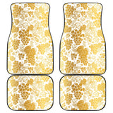 Gold Grape Pattern Front And Back Car Mats