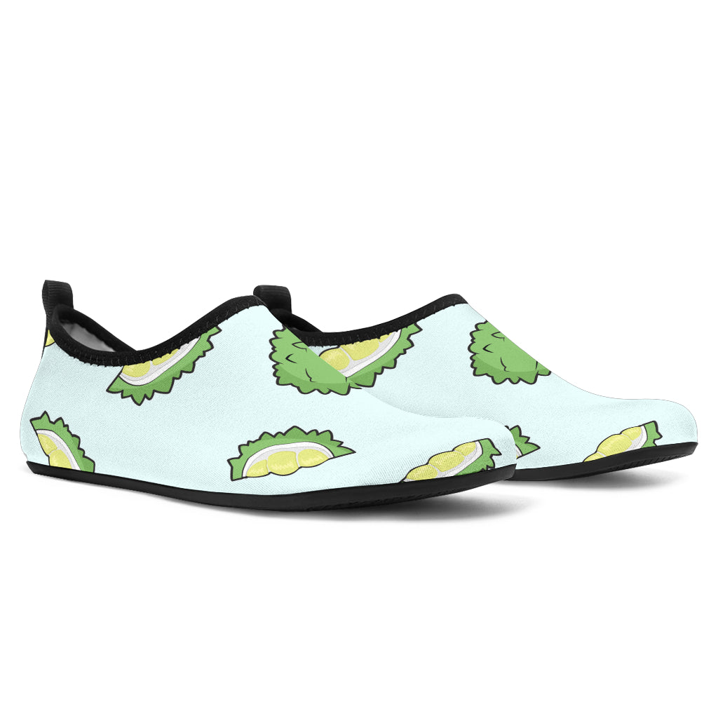 Durian Pattern Blue Background Aqua Shoes