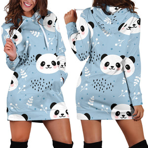 Cute Panda Pattern Women'S Hoodie Dress