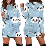 Cute Panda Pattern Women'S Hoodie Dress
