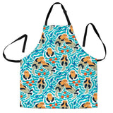 Cute Sea Otters Fishe Sea Urchin Pattern Adjustable Apron