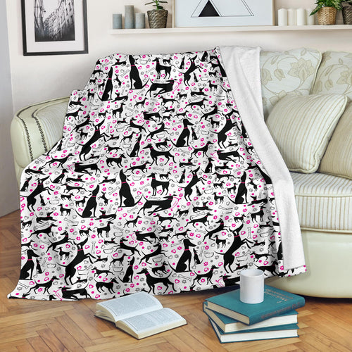 Greyhound Pattern Print Design 02 Premium Blanket