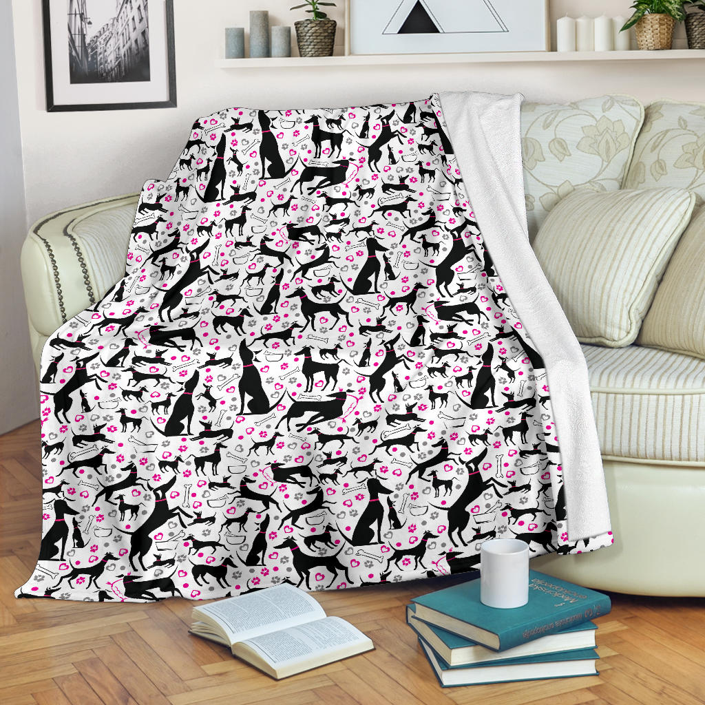 Greyhound Pattern Print Design 02 Premium Blanket