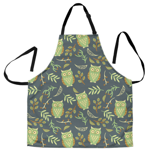 Cute Owls Leaves Pattern Adjustable Apron