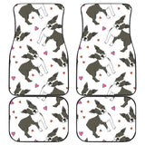Boston Terrier Dog Hearts Vector Pattern Front And Back Car Mats
