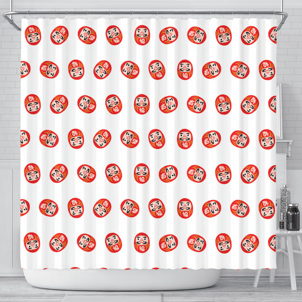 Daruma Japanese Wooden Doll Pattern Shower Curtain Fulfilled In US