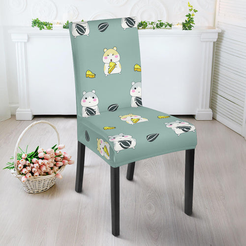 Cute Hamster Cheese Pattern Dining Chair Slipcover