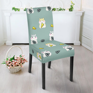Cute Hamster Cheese Pattern Dining Chair Slipcover