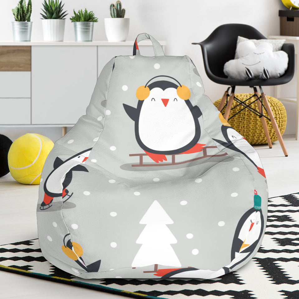 Cute Penguin Christmas Pattern Bean Bag Cover