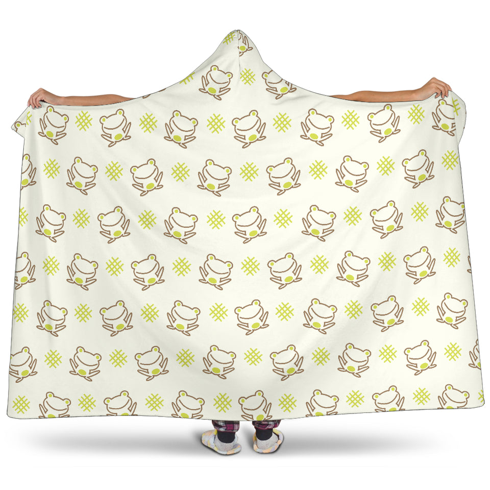 Cute Cartoon Frog Baby Pattern Hooded Blanket