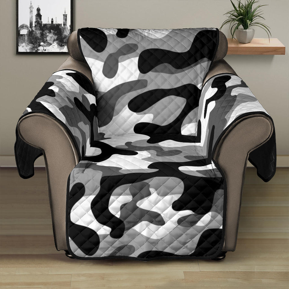 Black white camo camouflage pattern Recliner Cover Protector