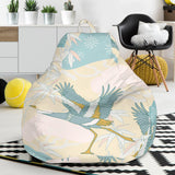 Bonsai Bamboo Stork Japanese Pattern Cream Theme Bean Bag Cover