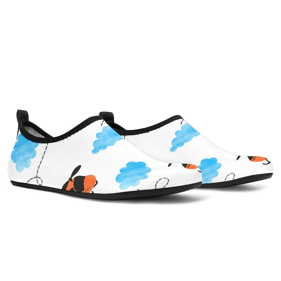 Watercolor Helicopter Cloud Pattern Aqua Shoes