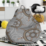 Nautical Wood Steering Wheel Pattern Bean Bag Cover