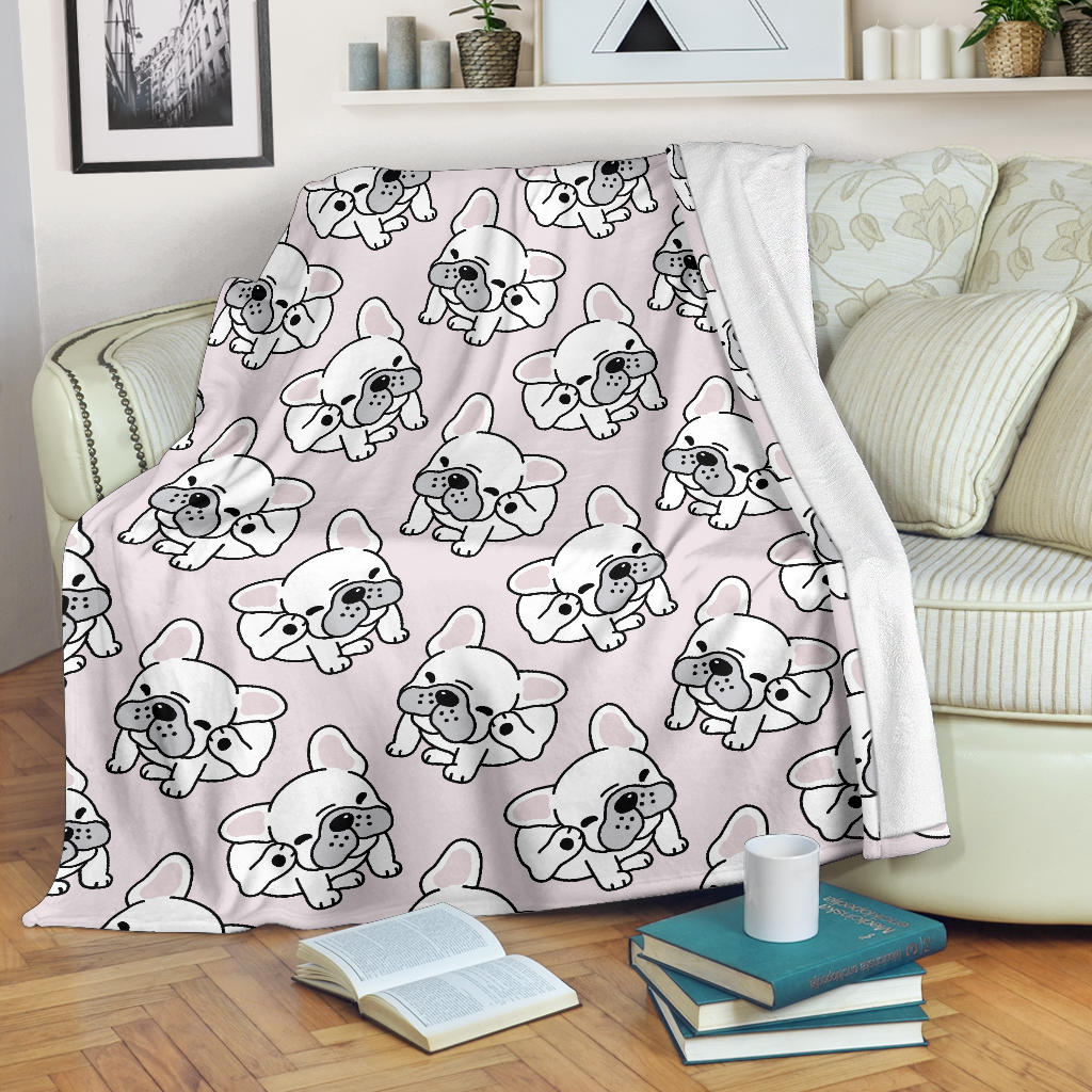 Cute French Bulldog Pattern Premium Blanket