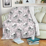 Cute French Bulldog Pattern Premium Blanket
