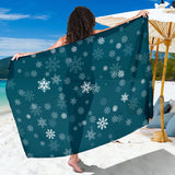 Snowflake Pattern Dark Background Sarong