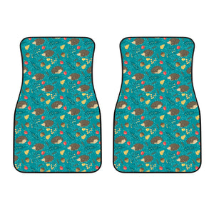 Hedgehog Pattern Print Design 01 Front Car Mats