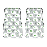 Hand Drawn Koala Leaves Pattern Front Car Mats