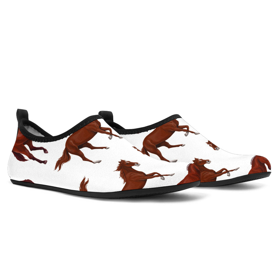 Horses Running Pattern Background Aqua Shoes