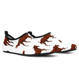 Horses Running Pattern Background Aqua Shoes