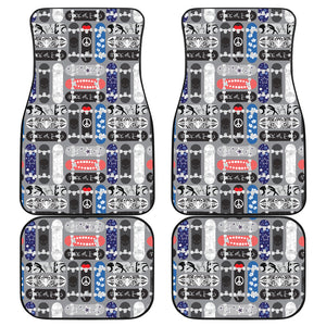 Skate Board Pattern Print Design 04 Front and Back Car Mats