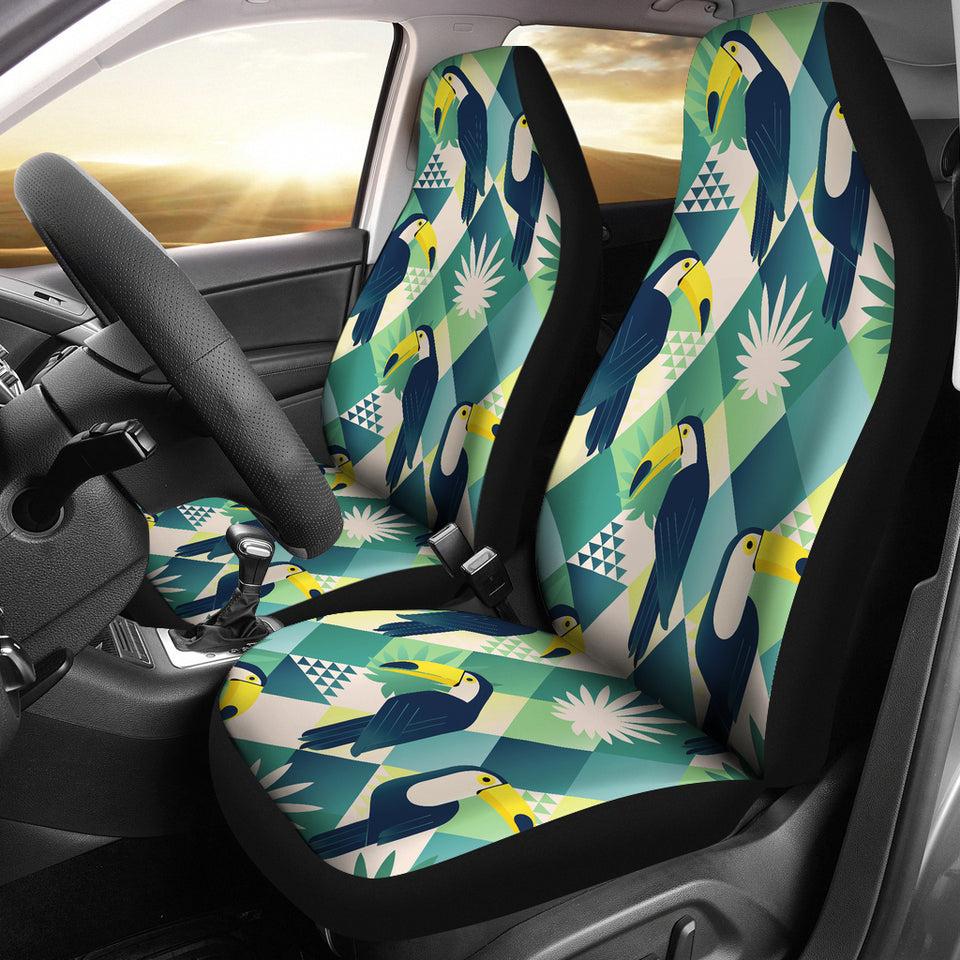 Toucan Tropical Leaves Design Pattern   Universal Fit Car Seat Covers