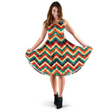 Zigzag  Chevron Colorful Pattern Sleeveless Midi Dress