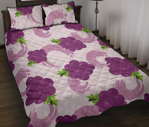 Cute Grape pattern Quilt Bed Set