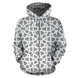 Arabic Gary Pattern Zip Up Hoodie