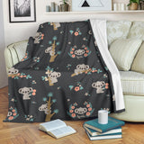 Cute Koala Pattern Premium Blanket