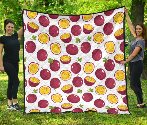 Passion Fruit Design Pattern Premium Quilt