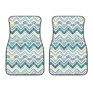 Zigzag  Chevron Paint Design Pattern Front Car Mats