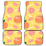 Grapefruit Yellow Background Front And Back Car Mats