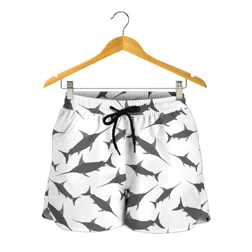 Swordfish Pattern Print Design 04 Women Shorts