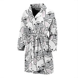 Cute French Bulldog Head Pattern Men'S Bathrobe
