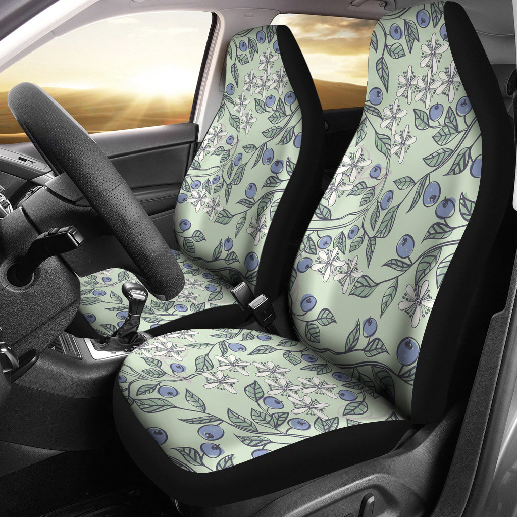 Hand Drawn Blueberry Pattern  Universal Fit Car Seat Covers