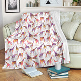 Giraffe Pattern Print Design 02 Premium Blanket
