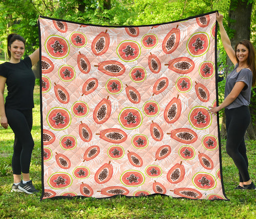 Papaya Leaves Pattern Premium Quilt