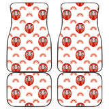 Daruma Japanese Wooden Doll Design Pattern Front And Back Car Mats