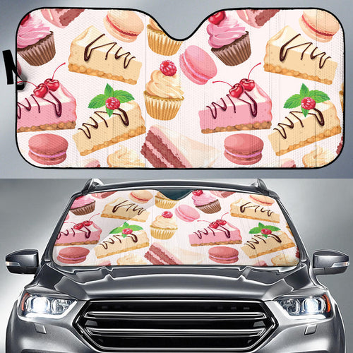 Cake Cupcake Sweets Pattern Car Sun Shade