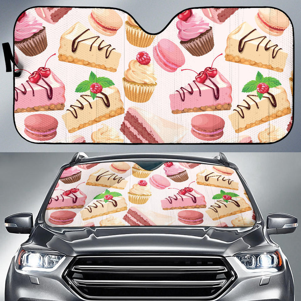 Cake Cupcake Sweets Pattern Car Sun Shade