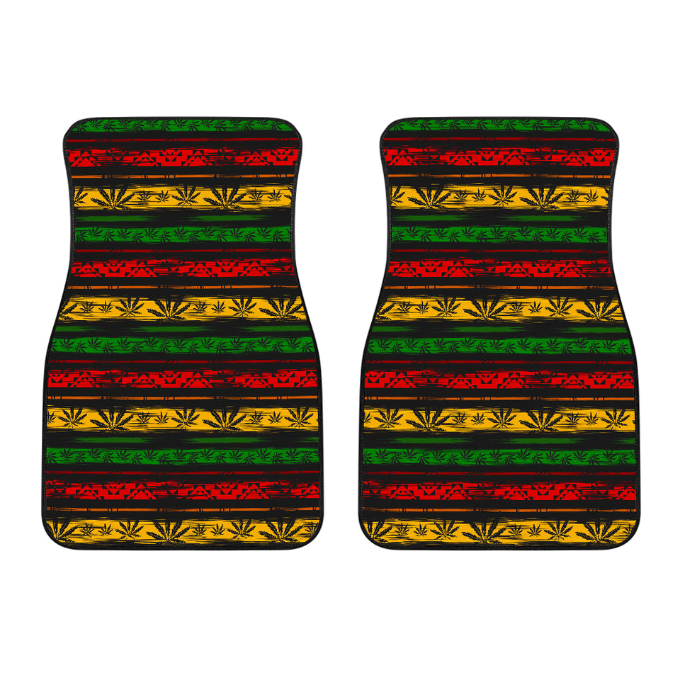 Canabis Marijuana Weed Pattern Print Design 04 Front Car Mats